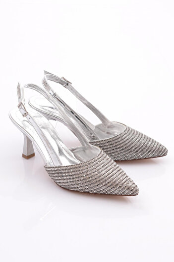 DGN Silver Patent Leather Women's Evening Dress Shoes - Closed Front 2110722621