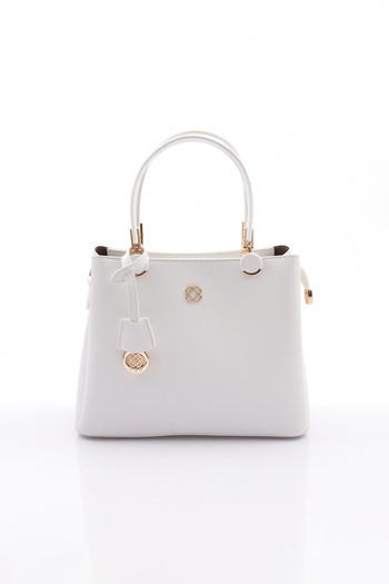 DGN 543 Model Women's Flower Patterned Zipper Bag with Brooch