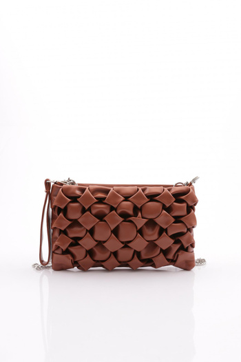 DGN Tan Colored Women's Shoulder and Shoulder Bag - Knot Patterned