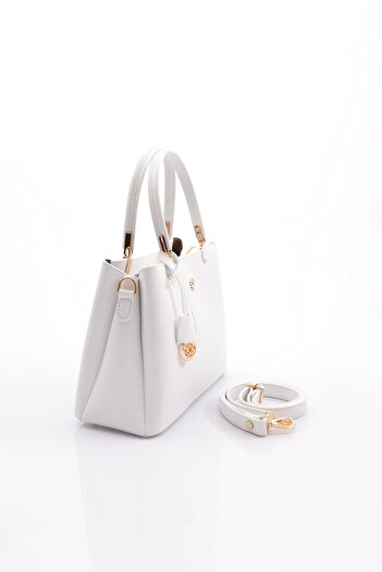 DGN 543 Model Women's Flower Patterned Zipper Bag with Brooch