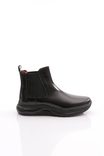 DGN Men's Casual Chelsea Boots Black Printed Genuine Leather 27210728