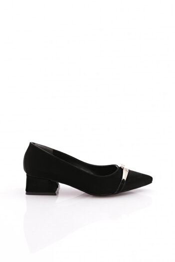 DGN Black Silk Women's Heeled Shoes - 2623641021282322