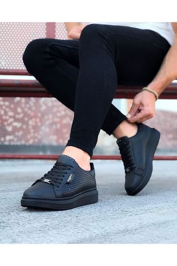 Wagoon WG01 Charcoal Perforated Men's High Sole Shoes
