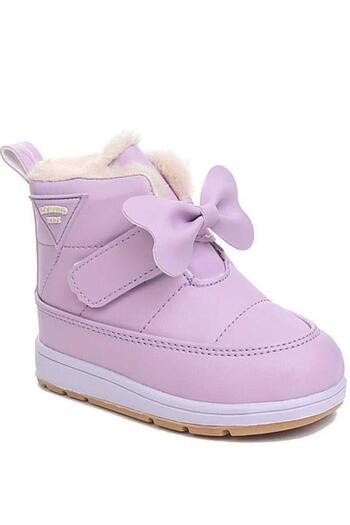 Oksit Rmd 341 Tape Ribbon Detailed Furry Girls Baby Boots
