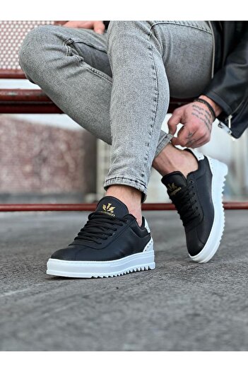 Wagoon Wg021 Μαύρα Λευκά Ανδρικά Casual Παπούτσια