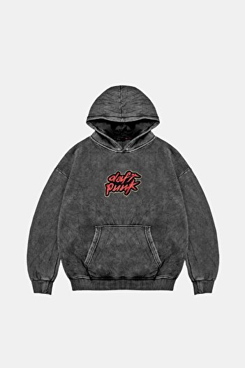 Sekizbiraltı Домашнє завдання з принтом Oversize Unisex Premium прати чорний худі