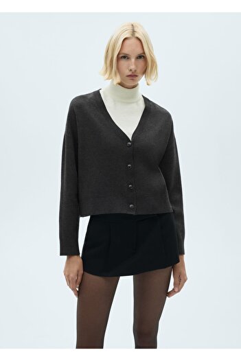 MANGO Woman V-neck knitwear cardigan