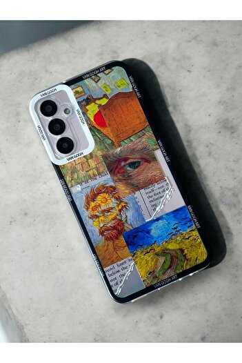 Merwish Samsung Galaxy S24 Fe Compatible Van Gogh Patterned 2.00 mm Camera Protected Transparent Case