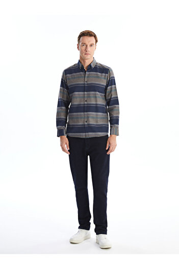 LC Waikiki Ανδρικό ριγέ μακρυμάνικο πουκάμισο LCWAIKIKI Classic Regular Fit
