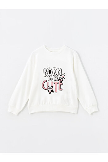 LC Waikiki Crew Neck Printed Girl's Sweatshirt