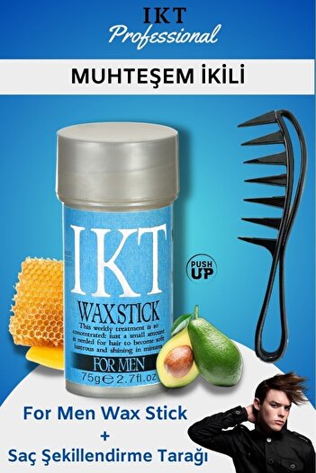 IKT Professionnel For Men Hair Stick Wax + Saç Şekillendirme Tarağı