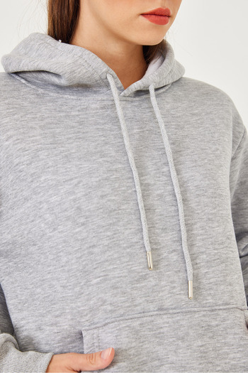 Bianco Lucci Damen-Sweatshirt mit Kängurutasche MBHS012 60601012