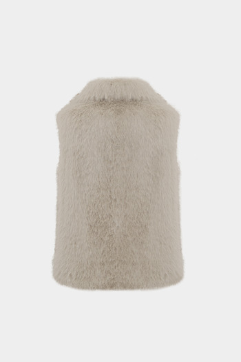 Açelya Okcu Premium Pocket Detailed Saturn Faux Fur Women's Vest