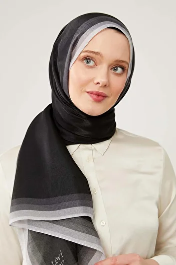 Levidor Color Transition Evening Dress Amber Shawl (Black-Gray)
