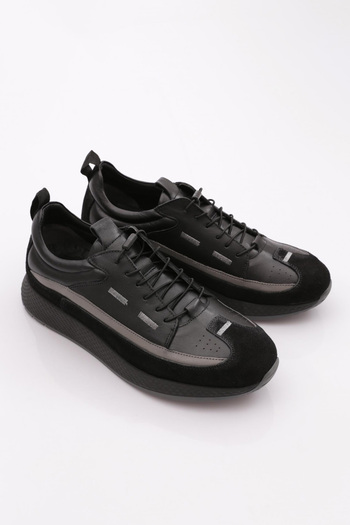 DGN Men's Sneakers Shoes Genuine Leather Black Gray 34453396
