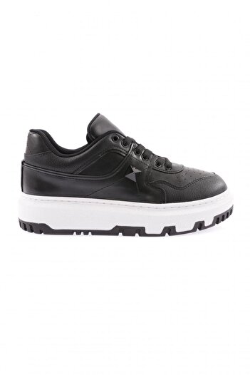 DGN 020-22K Women's Thick Sole Lace-Up Sneakers with Stitching Detail