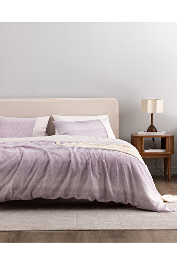 Madame Coco Adelya King Size 100% Cotton Crep Printed Duvet Cover Set - Plum