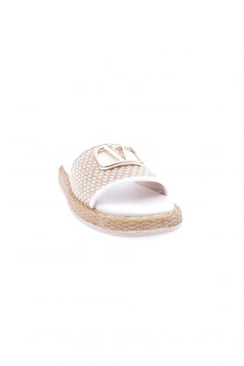DGN White V-Buckle Women's Slippers - 11233108