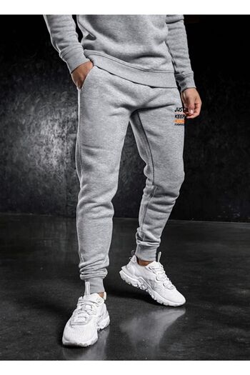 Pink Sky Gray Jogger Sweatpants - Men's Winter, Printed, Two Thread