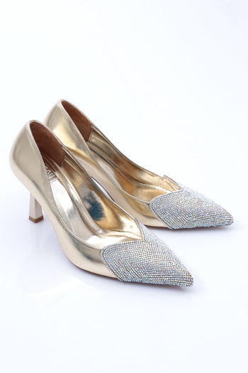 DGN 7051 Women's Stoned Heeled Shoes