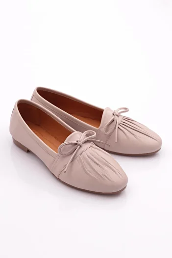 DGN Women's Drawstring Detailed Ballerina Ballerina Silver 24432110