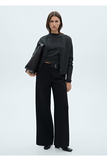 MANGO Woman Straight-cut trousers with belt