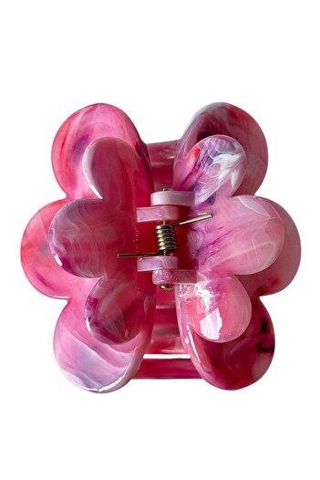 TAKIŞTIR Pink Color Flower Figured Bone Peg Buckle