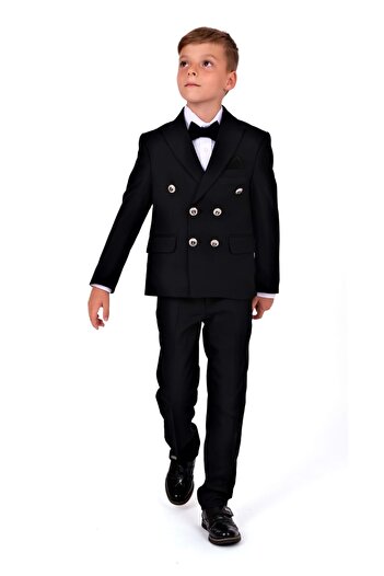 Mnk Baby&Kids Boy's Montero Suit - Italian Cut, Double Breasted MNK5689 BLACK
