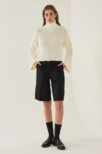 Hiccup Plus Size High Collar Sweater
