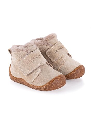 Merli&Rose Biscuit 101-10P - Λούτρινα Suede Baby Stride First Step Boots