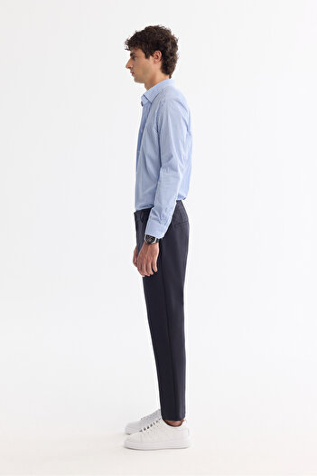 Avva Erkek Lacivert Kırışmaz Hızlı Kuruyan Beli Lastikli Esnek Teknik Kumaş Slim Fit Pantolon A42Y3065