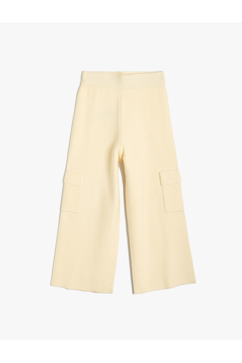 Koton Basic Wide Leg Trousers with Cargo Pocket Detail