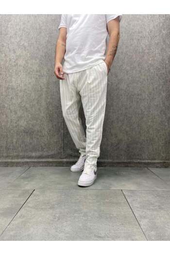 FıttingRoom Striped Baggy Trousers with Elastic Waist
