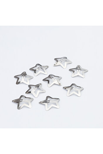 Bimotif Gray Star Shaped 10-Piece Hair Clip Set