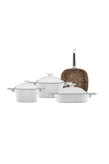 Karaca Biogranite 7-Piece Cookware Set - Cream Color Tank