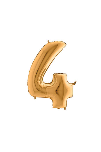 Bimotif Number foil balloon 40inc, Gold, size 4 1 piece
