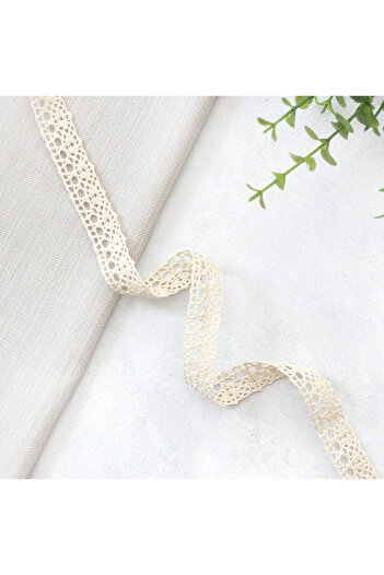 Bimotif Κρεμ βαμβακερή κορδέλα δαντέλας, 1,7 cm 5 μέτρα