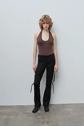 VATKALI Halterneck Thong Bodysuit