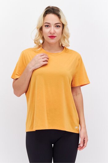 Reebok Women Sportswear Fit Short Sleeve Training T-Shirt, Orange