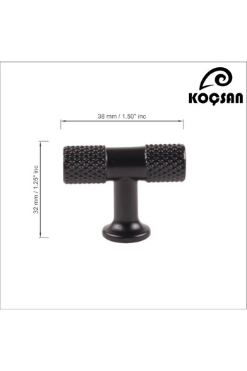 KOÇSAN Mâner cu buton negru Apex Mâner de lux pentru sertar pentru mobilier de bucătărie