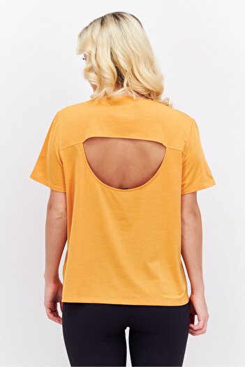 Reebok Women Sportswear Fit Short Sleeve Training T-Shirt, Orange