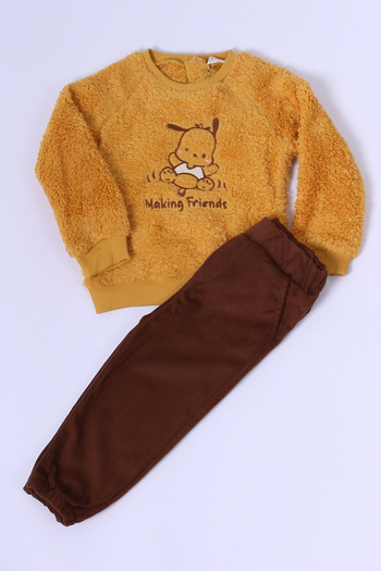 HÇM D22 Model Boy Plush Tracksuit Set - Printed