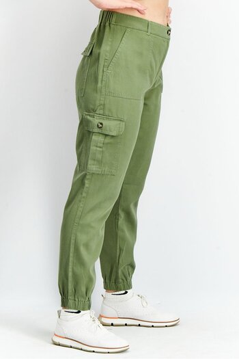 Tchibo Women Regular Fit Cargo Pants, Green