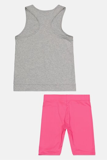 Puma Kids Girl 2 Pcs Sportswear Fit Tank Top And Short Set, Grey/Pink