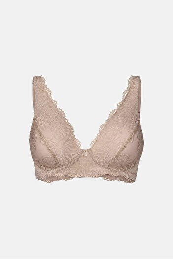 Tchibo Women Lace Non Padded Bra, Beige