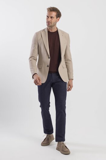 Jakamen Mink Slim Fit Patterned Pointed Collar Jacket