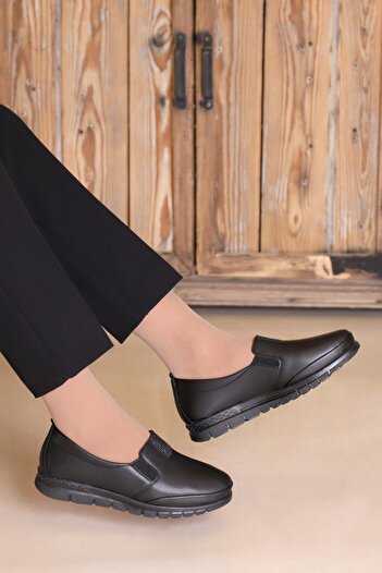 KAPTAN JUNIOR Black Orthopedic Women's Shoes - Mother Ballerina Shoes g