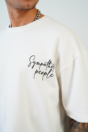 king brich Μπλουζάκι Kingbrich Oversize Double Face - Crew Neck, εμπρός και πίσω με στάμπα