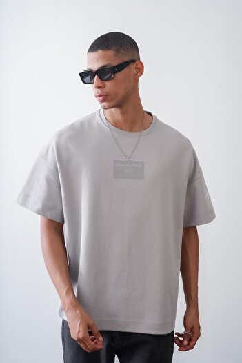 king brich Μπλουζάκι Kingbrich Double Face Printed Oversize Unisex T-Shirt