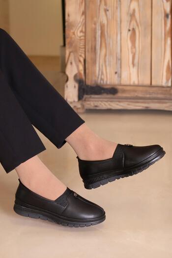 KAPTAN JUNIOR Black Orthopedic Women's Shoes - Mother Ballerina Shoes g